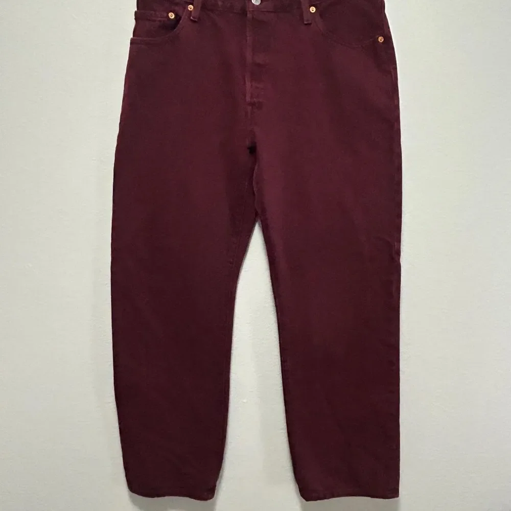 Levi's 501 Mens Jeans 32x30 Burgundy Denim  A1959-0049 Used 90's style